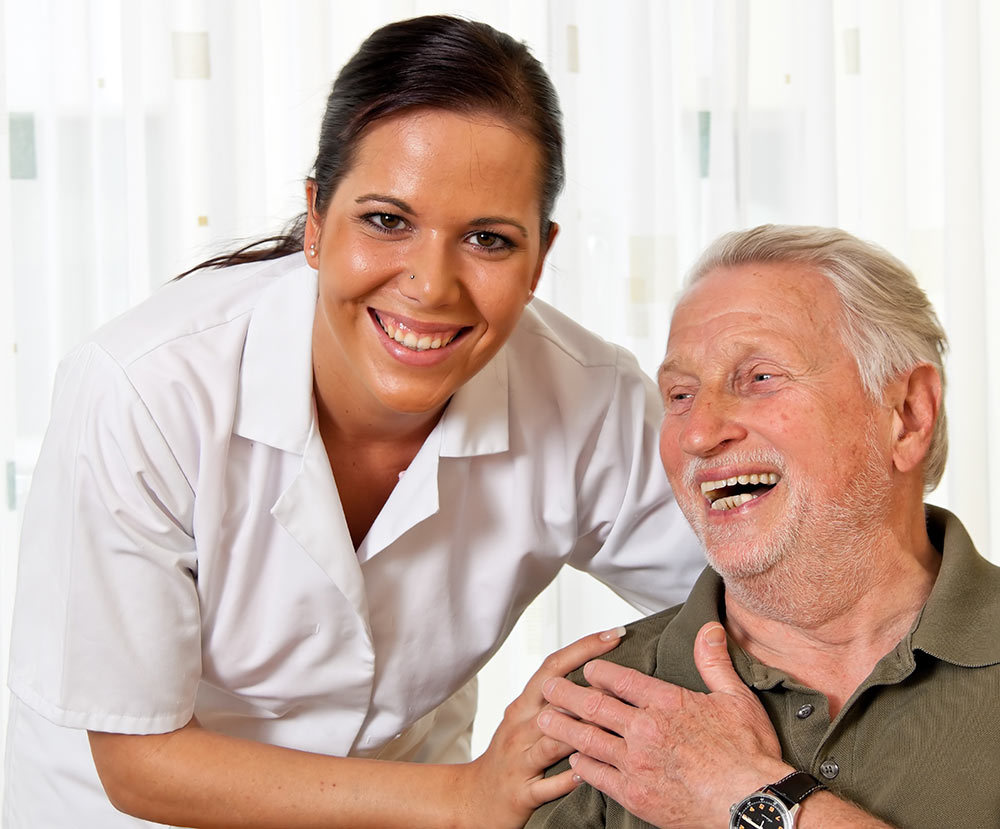Nurse with retired senior